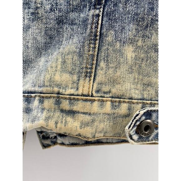 CHIQLE Women's Blue Denim Architect Distressed Button-Up Sleeveless Vest SZ L - Picture 8 of 11